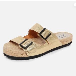 MANEBI WOMAN METALLIC SLIPPERS sz 10